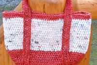 Bolsa branca e vermelha