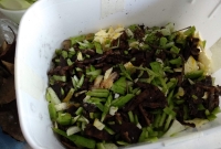 foto 9 - Colocar uma camada da mistura de vegetais sobre a terra