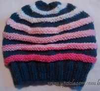 Gorro cinza e rosa