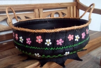 Vaso com alças de corda